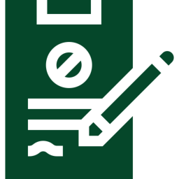 Dark green pencil and ruler illustration