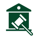 Gavel and courthouse icon