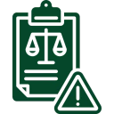 Justice scales on clipboard symbol